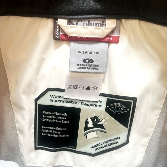 COLUMBIA CONVERT WATERPROOF TECH SKI SNOW PANTS WOMENS XS REGULAR WHITE LINED - Picture 3 of 8